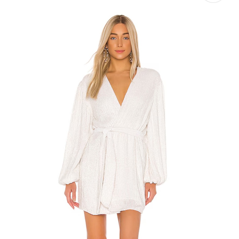 Retrofete Gabrielle Robe Dress in Moonglow White XS